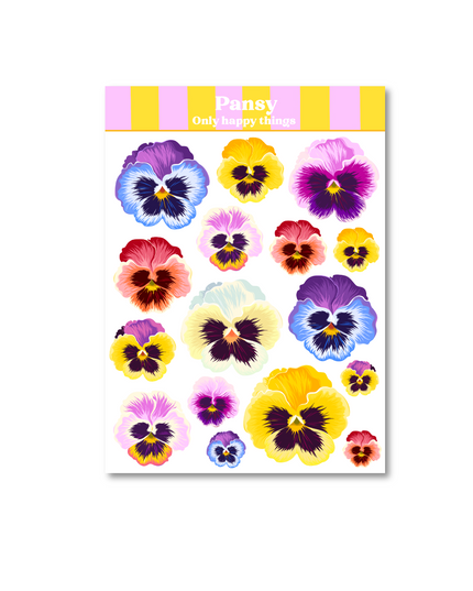 Klistremerkeark | Stemorsblomst - Pansy A6