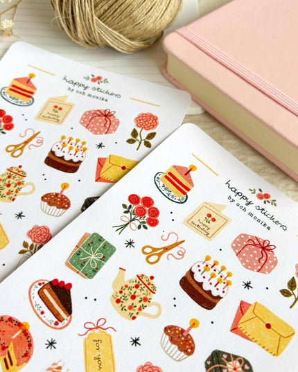 Klistremerkeark | Sweet Birthday | A6
