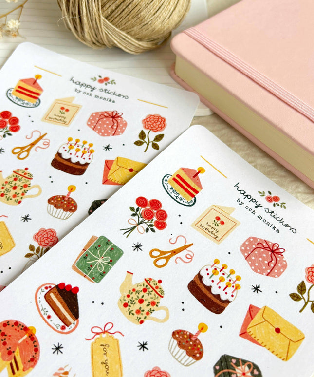 Klistremerkeark | Sweet Birthday | A6