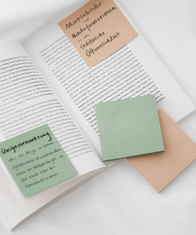 Vintage Green Sticky Notes 75mm x 75mm /100 ark per blokk