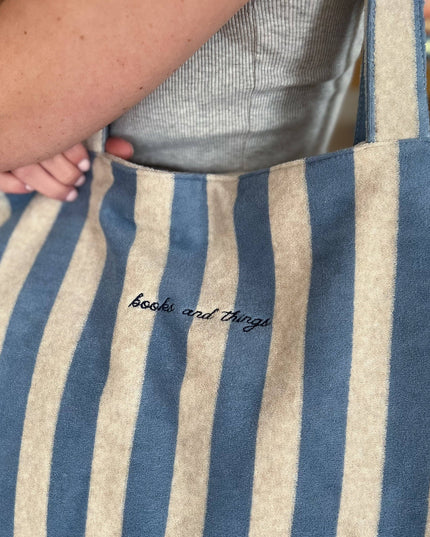 The Bookish Beach Bag: Blue/Beige