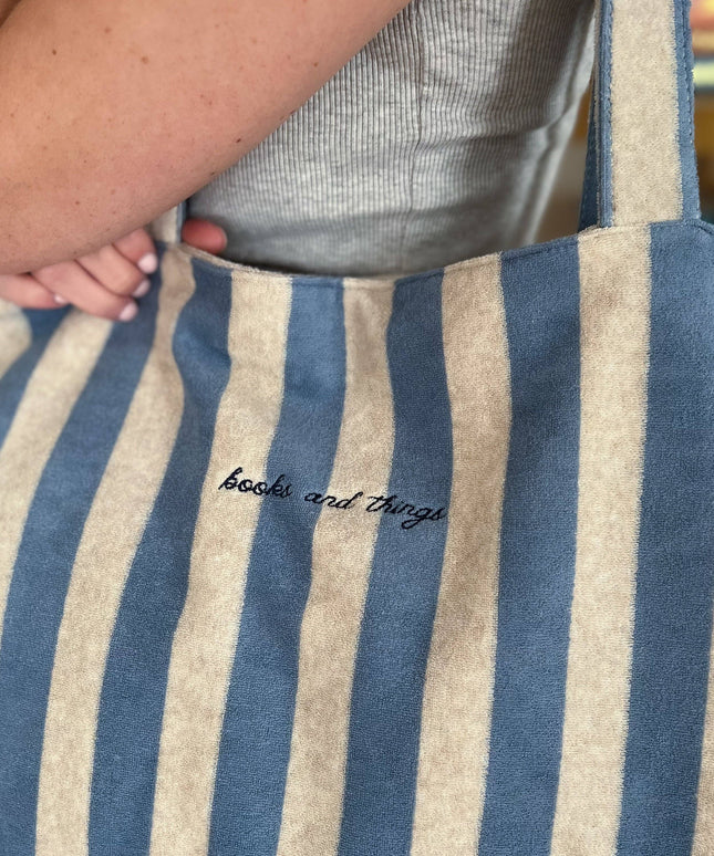 The Bookish Beach Bag: Blue/Beige
