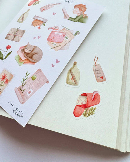 Klistremerkeark | I love mail | A6