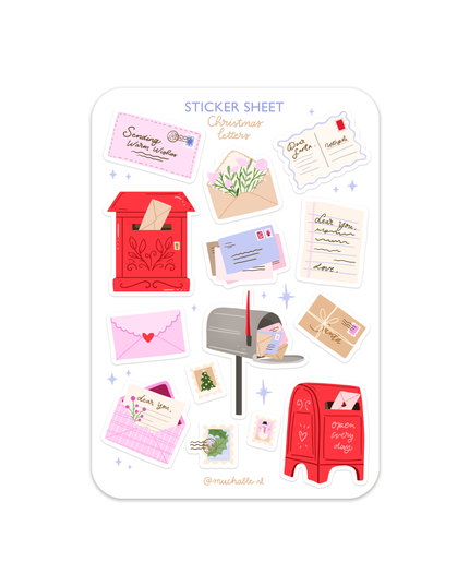 Klistremerkeark | Christmas Mail Post | A6