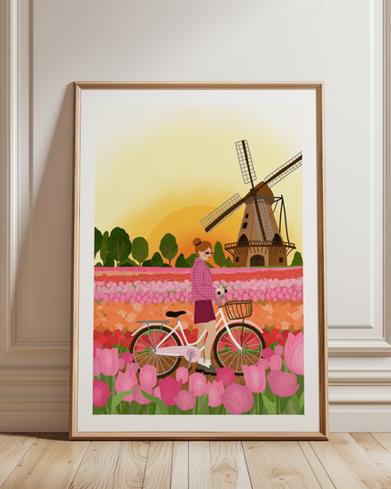 A4 Poster | Kunstplakat | Tulips Girl
