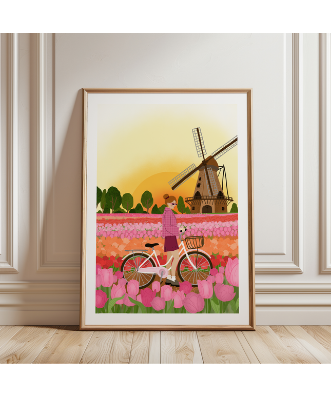 A4 Poster | Kunstplakat | Tulips Girl