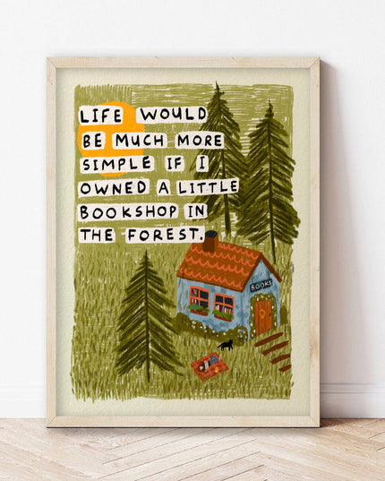 Plakat | Bookshop in the Forest | A5 Print