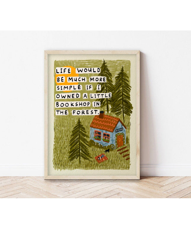Plakat | Bookshop in the Forest | A4 Print