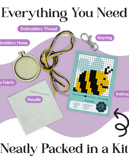 Bee Yourself! Mini Matchbox Broderingssett