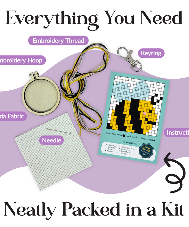 Bee Yourself! Mini Matchbox Broderingssett