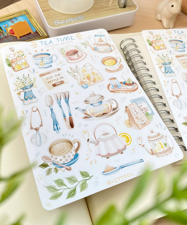 Klistremerkeark | Tea Time