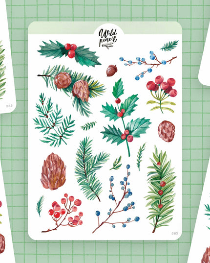 Klistremerkeark | Christmas Foliage