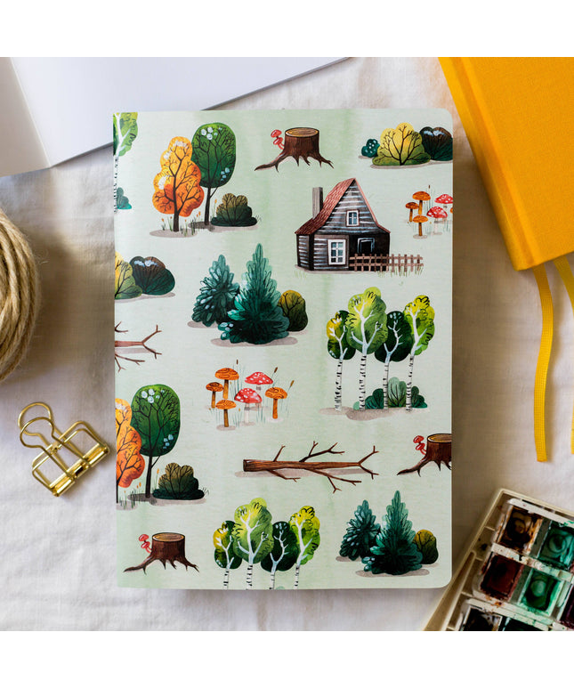 Notatbok Blanke Sider | Cottage in the Woods | A5