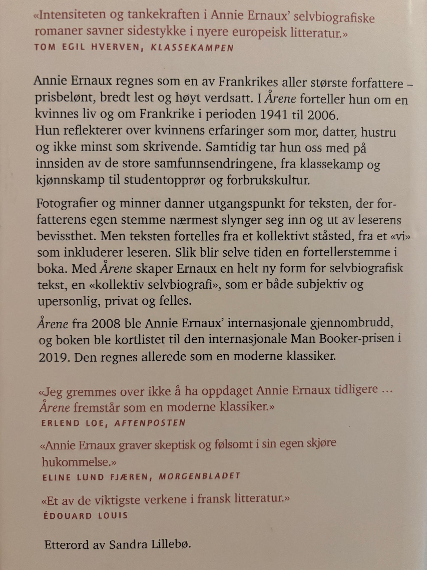 Ernaux, Annie: Årene
