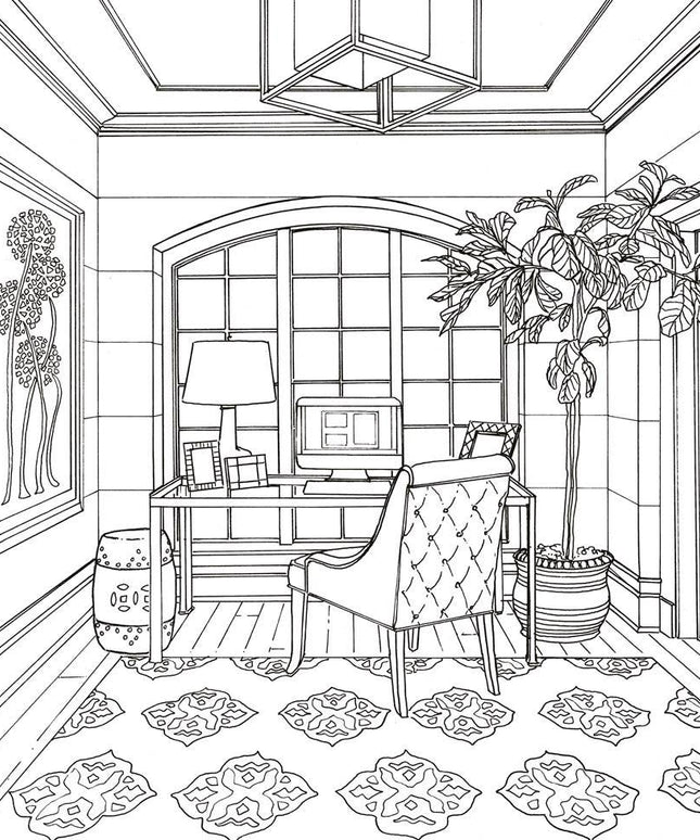 Color At Home- A Young House Love Adult Coloring Book | Fargeleggingsbok for Voksne