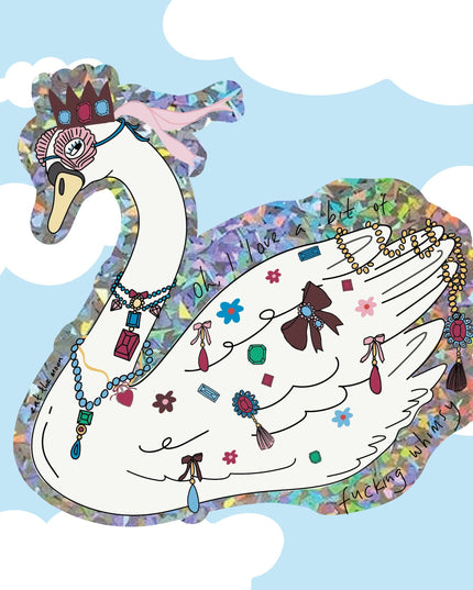 Vinyl Klistremerke | Whimsy Swan | Svaneklistremerke