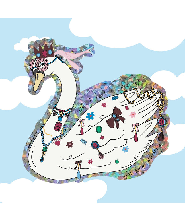 Vinyl Klistremerke | Whimsy Swan | Svaneklistremerke