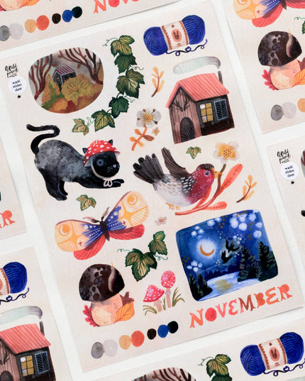 Washi Klistremerkeark | November | A5