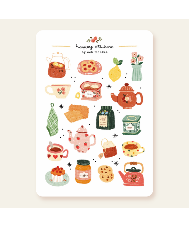 Klistremerkeark | Tea Time | A6