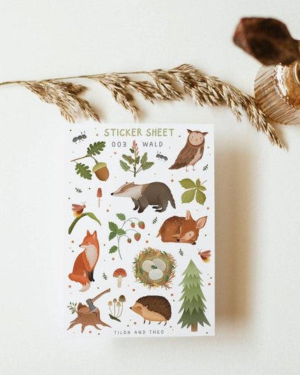 Klistremerkeark | Forest Animals | Tilda&Theo