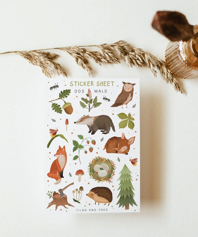 Klistremerkeark | Forest Animals | Tilda&Theo