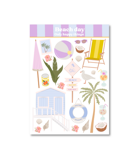 Klistremerkeark | Beach Day | A6