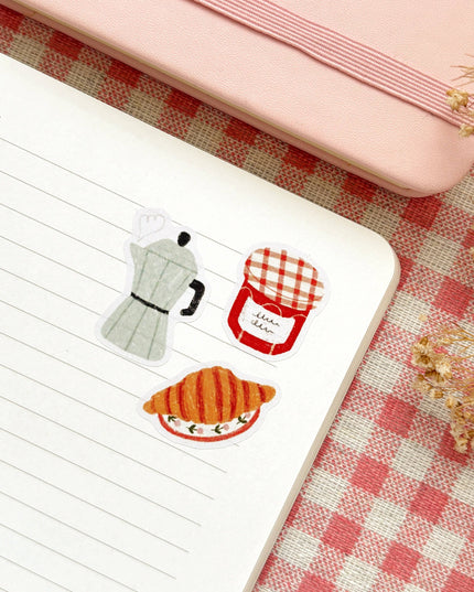 Klistremerkeark | French Breakfast | A6 Matte