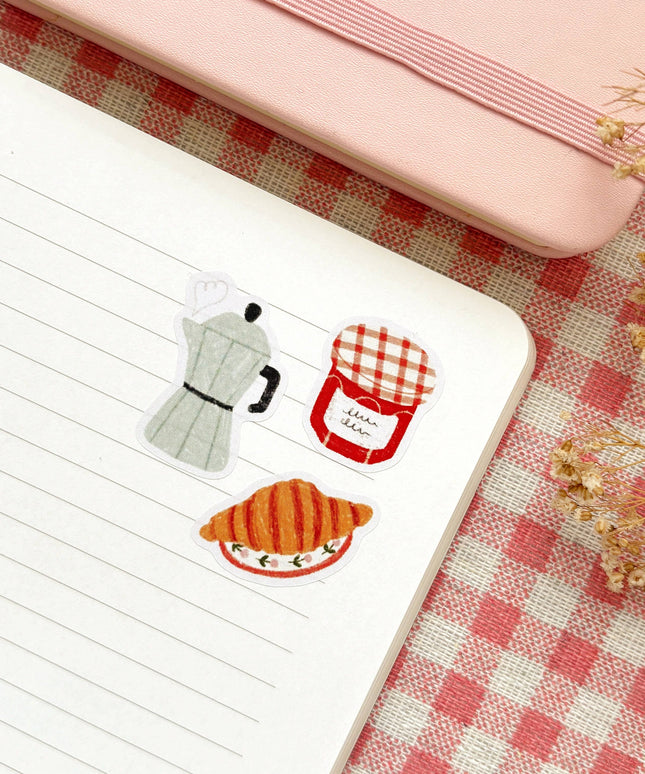 Klistremerkeark | French Breakfast | A6 Matte