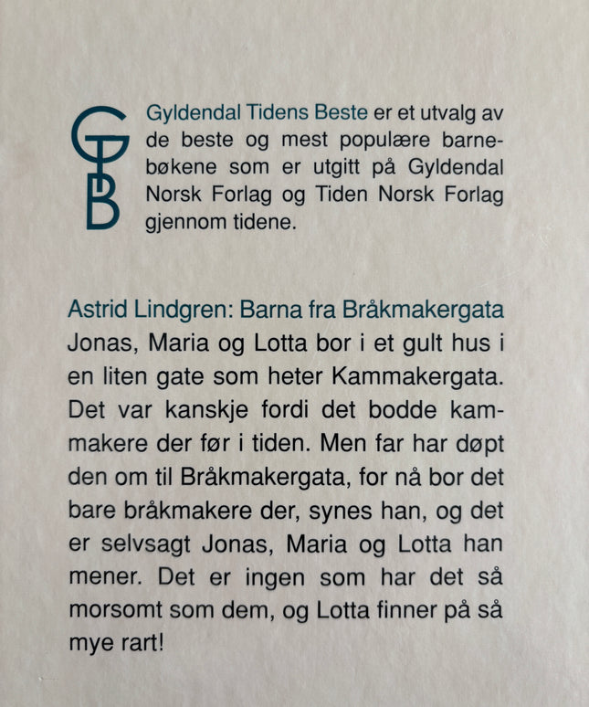 Lindgren, Astrid: Barna fra bråkmakergata