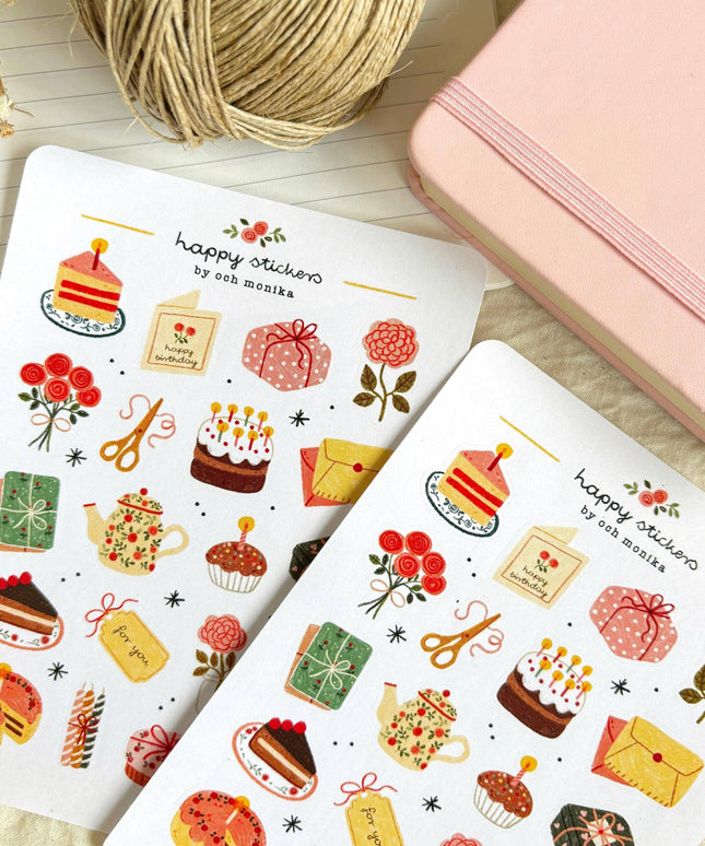 Klistremerkeark | Sweet Birthday | A6