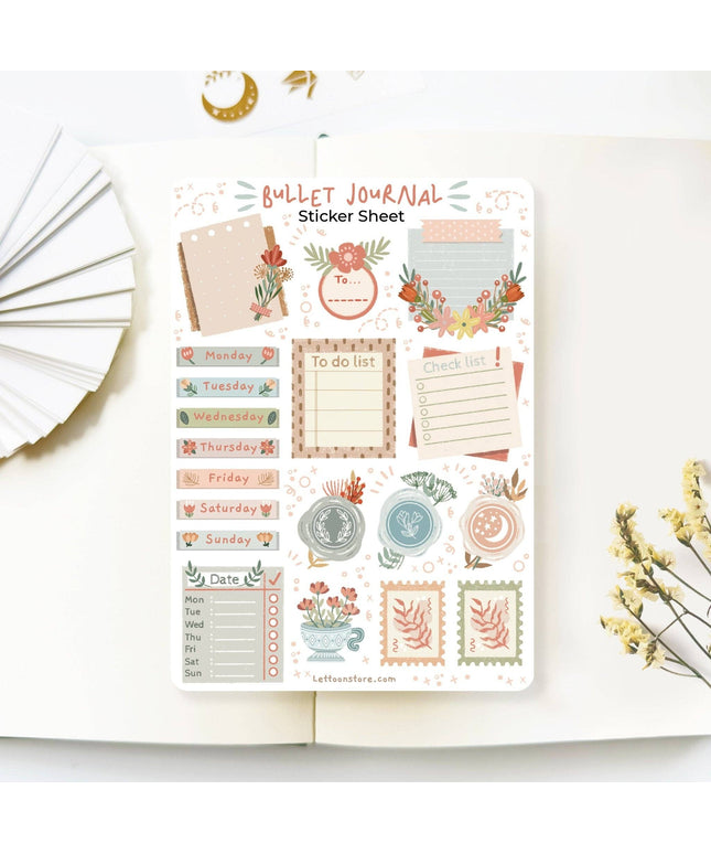 Klistremerkeark | Bullet Journal Essentials: Flower