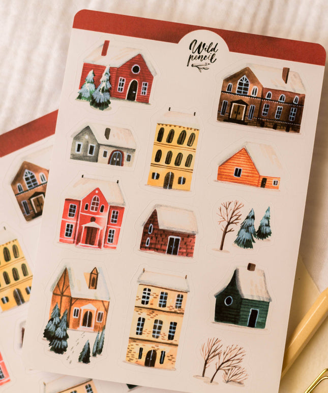 Klistremerkeark | Winter Town