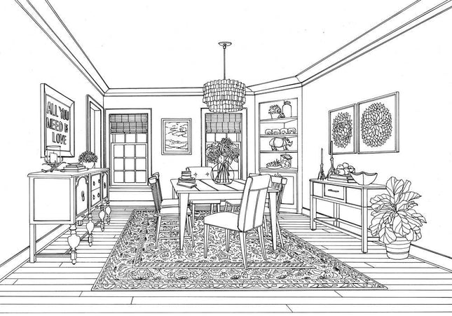 Color At Home- A Young House Love Adult Coloring Book | Fargeleggingsbok for Voksne