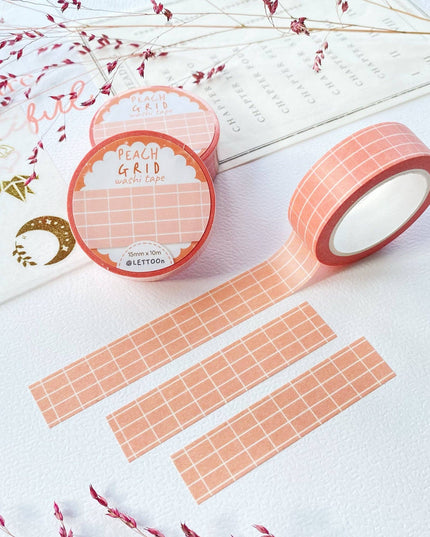 Washi Tape | Peach Grid