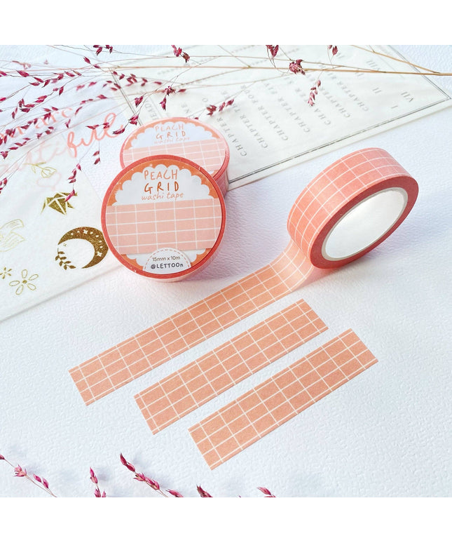 Washi Tape | Peach Grid