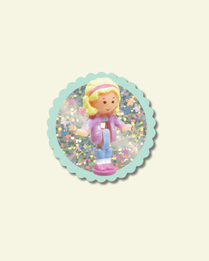 Polly Pocket Jente Glitter Vinyl Klistremerke 