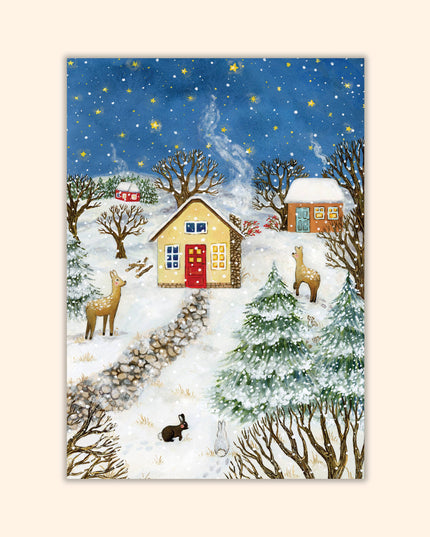 Postkort | Starry Winter Night | Julekort
