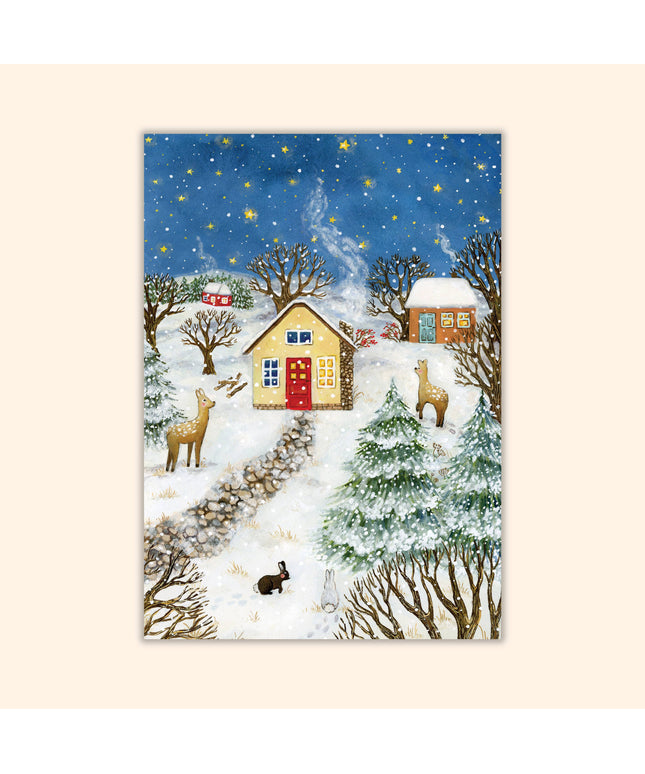 Postkort | Starry Winter Night | Julekort