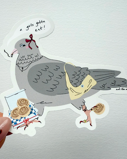 Vinyl Klistremerke | Pigeon | A girls gotta eat