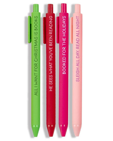 Merry Bookmas Reader Christmas Pen Set