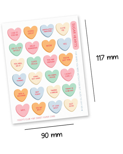 Klistremerkeark | Oggy's Club - Candy hearts | Lite Klistremerkeark