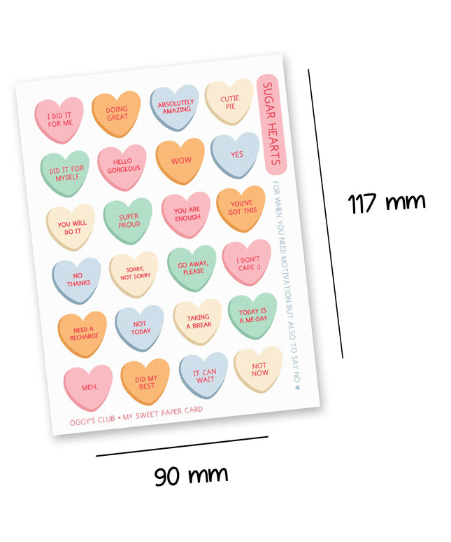 Klistremerkeark | Oggy's Club - Candy hearts | Lite Klistremerkeark