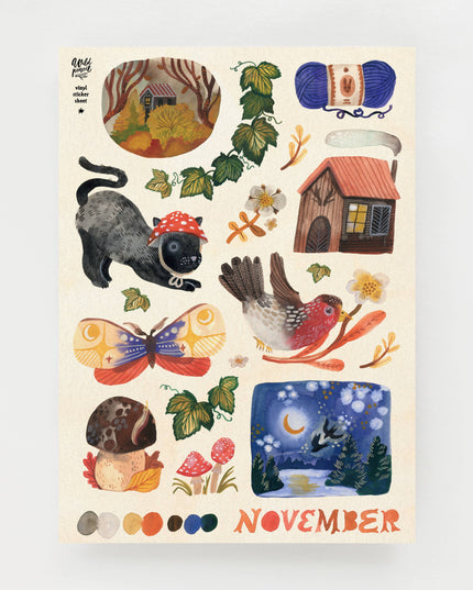 Washi Klistremerkeark | November | A5