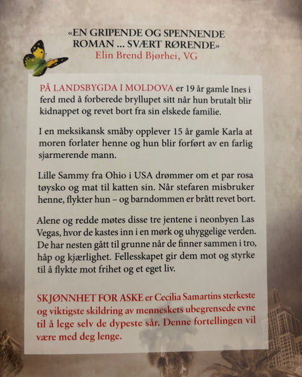 Samartin, Cecilia: Skjønnhet for aske