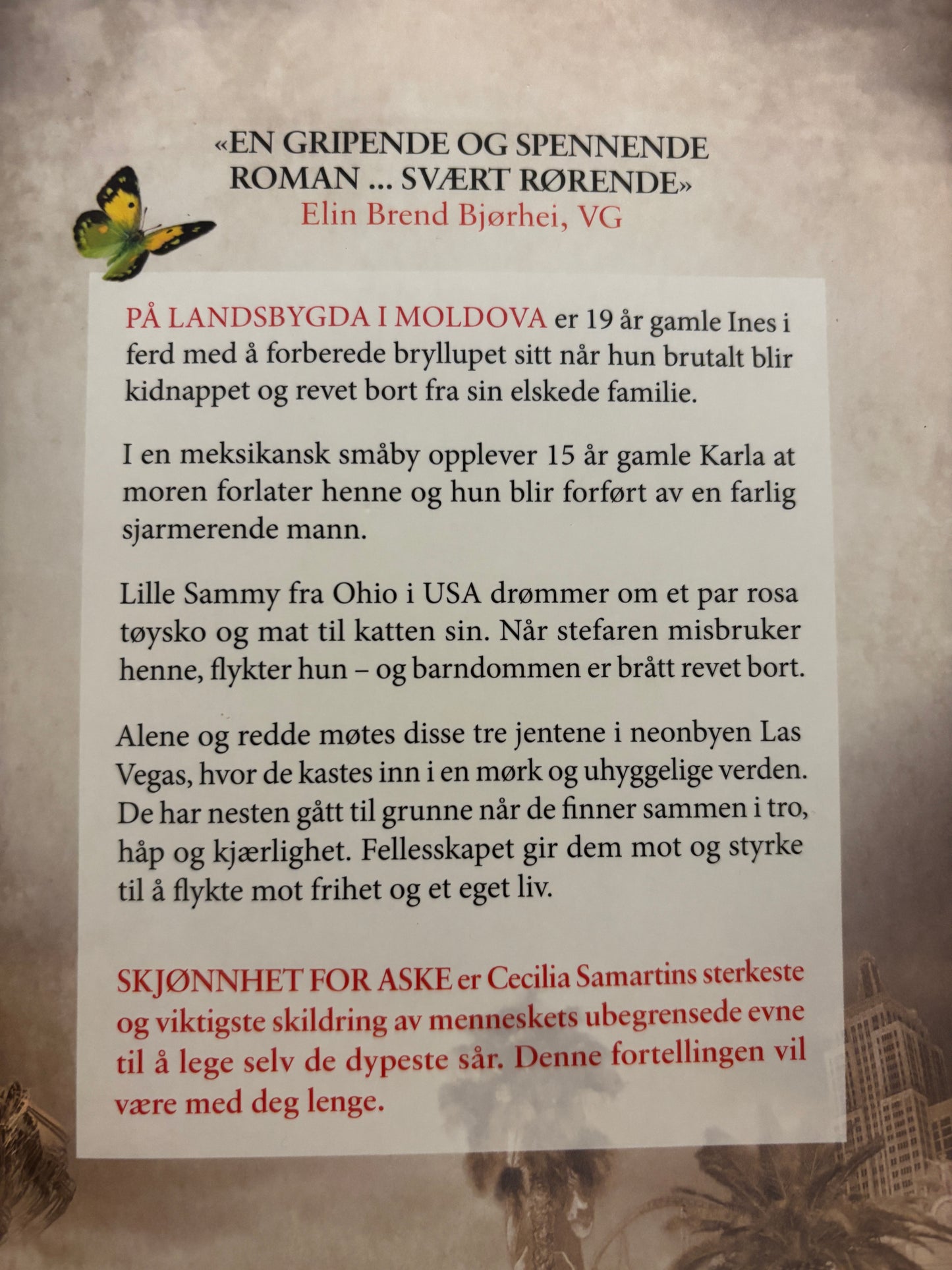Samartin, Cecilia: Skjønnhet for aske
