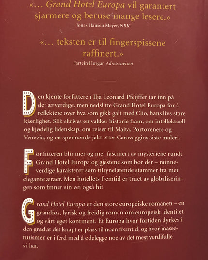 Pfeijffer, Ilja Leonard: Grand Hotel Europa