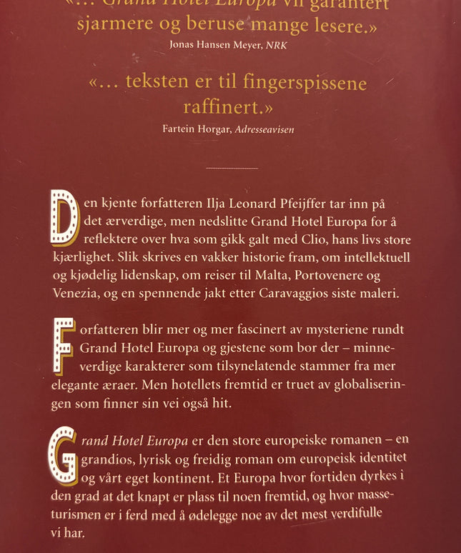 Pfeijffer, Ilja Leonard: Grand Hotel Europa