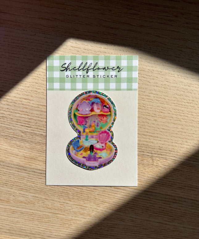 Polly Pocket Havfrue Glitter Vinyl Klistremerke