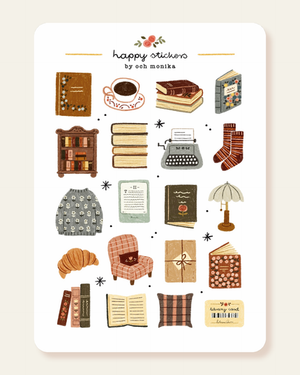 Klistremerkeark | Bookish Corner | A6
