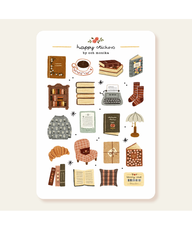 Klistremerkeark | Bookish Corner | A6
